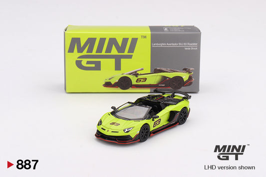 Mini GT 1:64 Lamborghini Aventador SVJ 63 Roadster – Verde Shock (RHD)(BLISTER)