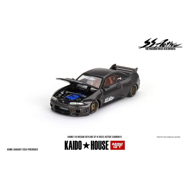 MINI GT Kaido House Nissan Skyline GT-R R33 Active Carbon R{open box}